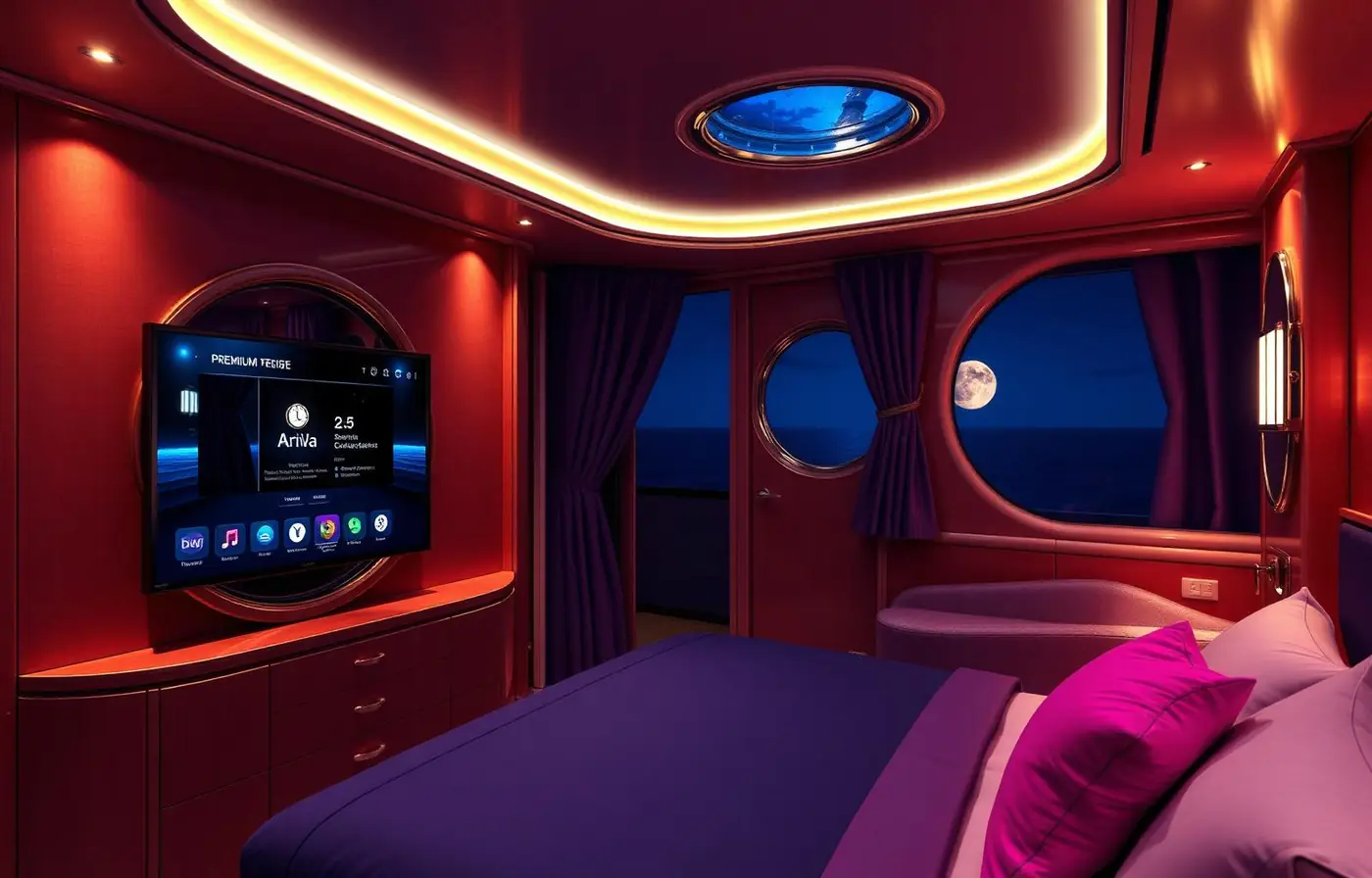 Cabina di nave da crociera con TV ed entertainment Quadro Cruise